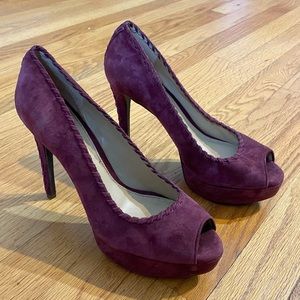 Antonio Melani Suede Heels Braided Detail